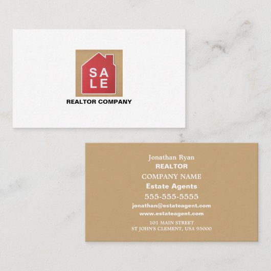 ハウスセールロゴ、不動産仲介業者、不動産業者 名刺 (正面/裏面)