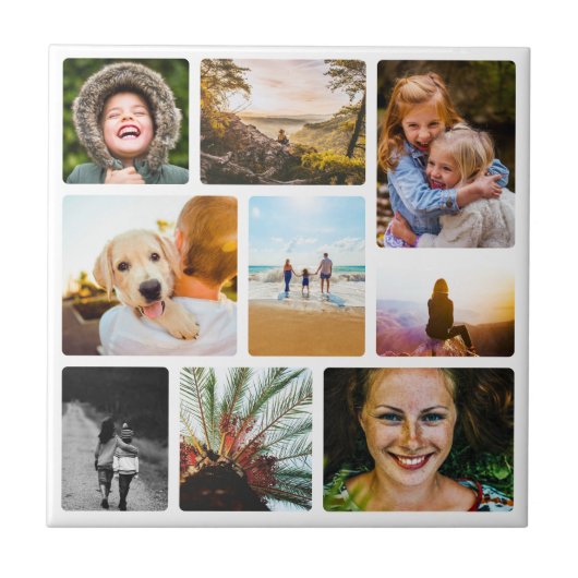 ハウスタイル9写真ウォールタイルコラージュ丸 タイル (正面)