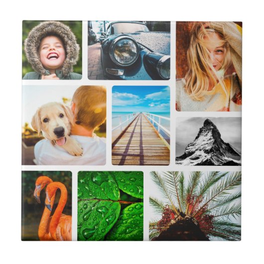 ハウスタイル9枚の写真ウォールタイルコラージュ枠 タイル (正面)