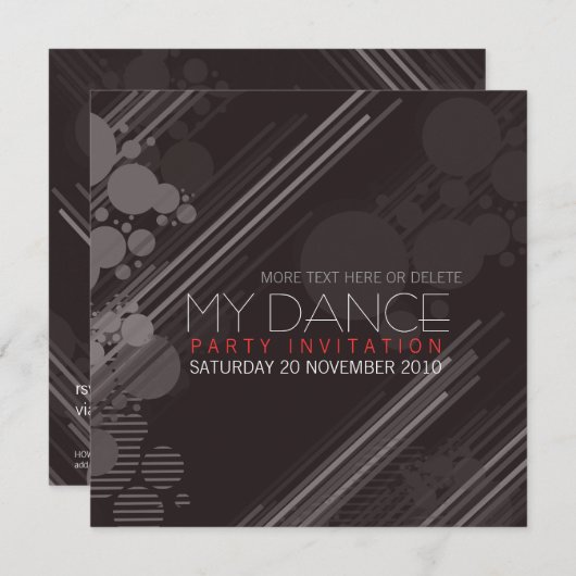 ハウスダンファンキースパーティの招待状 招待状 (正面/裏面)