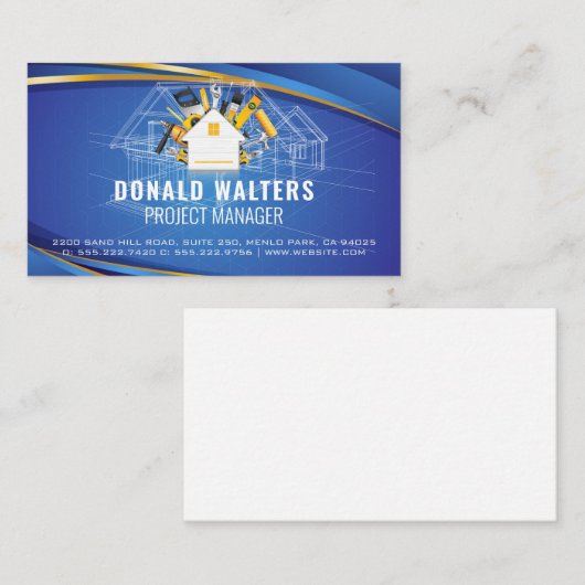 ハウスツールロゴ | 青写真 | 建築 名刺 (正面/裏面)