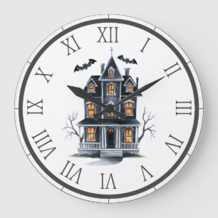 ハウスツ幽霊のよく出るリー&こうもりハロウィーン ラージ壁時計