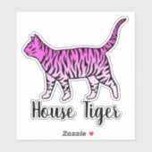 ハウスティガーおもしろいピンクキャットレディ シール (シート)