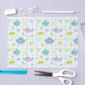 ハウスティーポットウォーターカラーイラストレーション 薄葉紙 (クラフト)