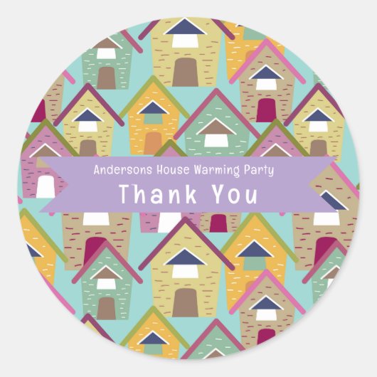 ハウスティール(緑がかった色)サンキューユー ラウンドシール (正面)