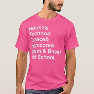 ハウステクノトランスHardcoreドラムバスオールドスクール Tシャツ