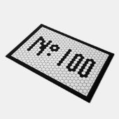 ハウスナンバアパートメントヴィンテージタイルデザイン100 ドアマット (アングル)