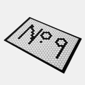 ハウスナンバアパートメントヴィンテージタイルデザイン9 ドアマット (アングル)