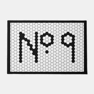 ハウスナンバアパートメントヴィンテージタイルデザイン9 ドアマット