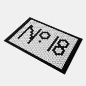 ハウスナンバアパートメントヴィンテージタイルデザイン ドアマット (アングル)