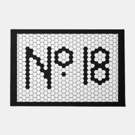 ハウスナンバアパートメントヴィンテージタイルデザイン ドアマット