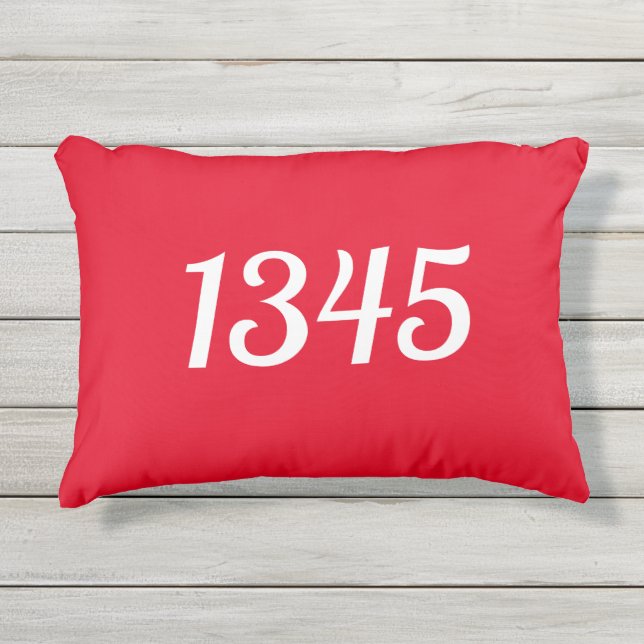 ハウスナンバーホームアドレスシンプルタイポグラフィ アウトドアクッション (正面)