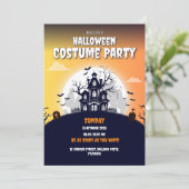 ハウスハロウィン幽霊のよく出るの衣装パーティの招待状 案内状 (スタンド正面)