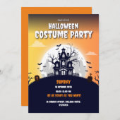 ハウスハロウィン幽霊のよく出るの衣装パーティの招待状 案内状 (正面/裏面)