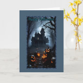 ハウスハロウィン幽霊のよく出るカードへの道 カード (黄色い花)