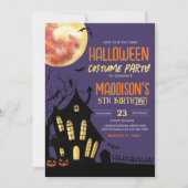 ハウスハロウィン幽霊のよく出る誕生日衣装パーティー 招待状 (正面)