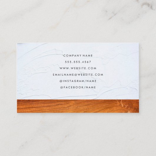 ハウスハンマーのロゴ | スタッコ木材 名刺 (裏面)