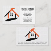 ハウスハンマー爪、 ネイルロゴ | 浴室タイル 名刺 (正面/裏面)