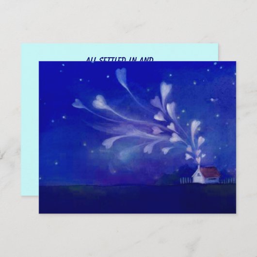 ハウスハート引っ越し祝いパーティーパーティー招待状招待状 招待状 (正面/裏面)