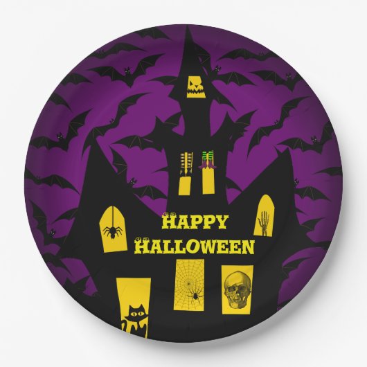 ハウスハ幽霊のよく出るロウィーン紙プレート ペーパープレート (正面)