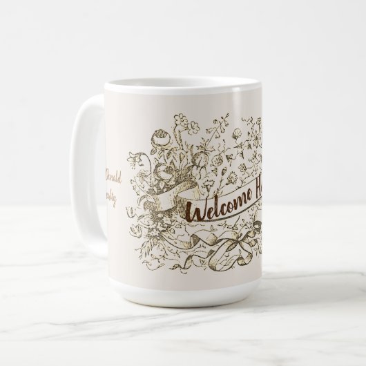 ハウスバイヤーウェルカム実在エテートプロモーション不動産仲介業者 コーヒーマグカップ (正面左)