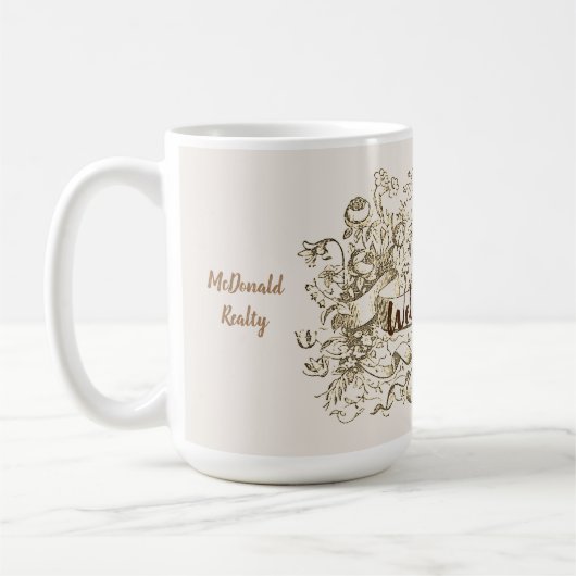 ハウスバイヤーウェルカム実在エテートプロモーション不動産仲介業者 コーヒーマグカップ (左)