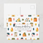 ハウスパターン 不動産 ハッピーバースデー ポストカード (正面/裏面)