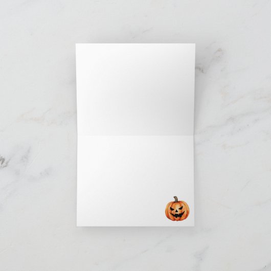 ハウスパンプキ幽霊のよく出るンこうもりハロウィーンベビーシャワー サンキューカード (内部)