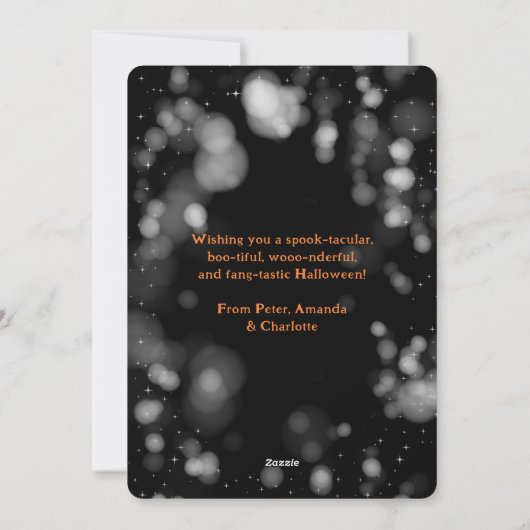 ハウスパンプキ幽霊のよく出るンスこうもりハッピーハローウィンカード シーズンカード (裏面)