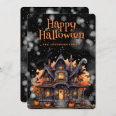 ハウスパンプキ幽霊のよく出るンスハッピーハローウィンカード シーズンカード (正面/裏面)