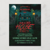 ハウスパンプキ幽霊のよく出るンスハローウィンパーティ招待状 ポストカード (正面)