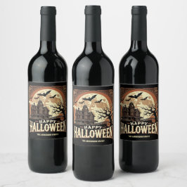 ハウスパンプキ幽霊のよく出るンズホラー不気味ハロウィーン ワインラベル