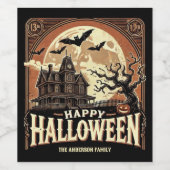ハウスパンプキ幽霊のよく出るンズホラー不気味ハロウィーン ワインラベル (シングルラベル)