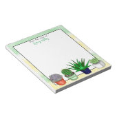 ハウスパーソナライズされたプラントグリーンとイエロー ノートパッド (アングル)