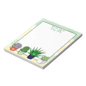 ハウスパーソナライズされたプラントグリーンとイエロー ノートパッド (回転)
