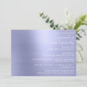 ハウスパーティーパステルピンク抽象芸術スモーキーブルー 招待状 (スタンド正面)