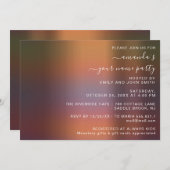 ハウスパーティー抽象芸術スモーキーグラデーションブロンズ 招待状 (正面/裏面)