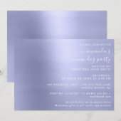 ハウスパーティー パステルピンク アブストラクト スモーキー ブルー 招待状 (正面/裏面)