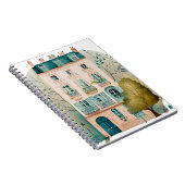 ハウスピンクの両面水の色のイラストの木 ノートブック (右側)