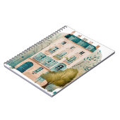 ハウスピンクの両面水の色のイラストの木 ノートブック (左側)