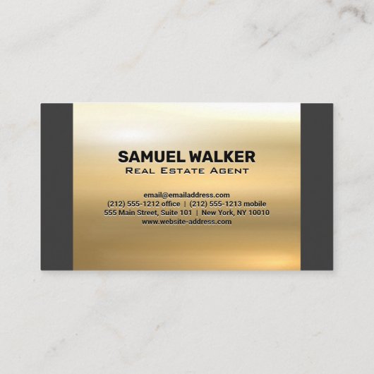 ハウスファミリーロゴ |金属金ゴールド 名刺 (裏面)