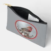 ハウスフィンチインウィンタースノーオリジナル写真 アクセサリーポーチ (見開き)