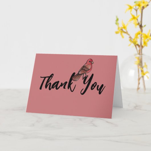 ハウスフィンチ カード (黄色い花)