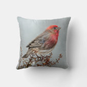 ハウスフィンチin雪 – オリジナル写真 クッション (裏面)