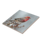 ハウスフィンチin雪 – オリジナル写真 タイル (側面)