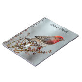 ハウスフィンチin雪 – オリジナル写真 ノートブック (左側)