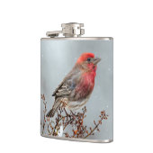 ハウスフィンチin雪 – オリジナル写真 フラスク (左)