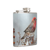 ハウスフィンチin雪 – オリジナル写真 フラスク (右)