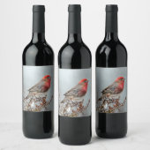 ハウスフィンチin雪 – オリジナル写真 ワインラベル (ボトル)