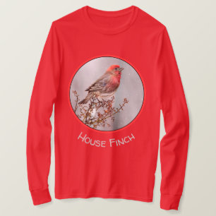 ハウスフィンチin雪 – オリジナル写真 tシャツ